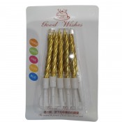 SK-891 Свечи на торт перламутр золото 5шт