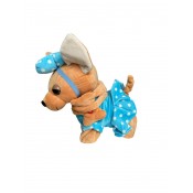 SK-1027 Мягкая игрушка компаньон (собака на поводке)лает ходит виляет хвостом 