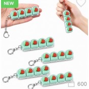 SH-0424 Strawberry Keycap Clicker Брелок-Кликер Клубника Антистресс 4 кнопки механический