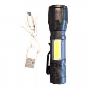 SH-0559 Фонарь светодиодный аккумуляторный USB,XPE+COB, с боковым светом 