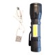 SH-0559 Фонарь светодиодный аккумуляторный USB,XPE+COB, с боковым светом 
