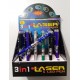 X-3143  LED фонарик брелок + лазер
