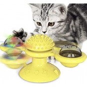 X-62777 Вращайте игрушку для кошек ROTATE WINDMILL CAT TOY ветряной мельницы с кошачьей мятой и светодиодным шаром